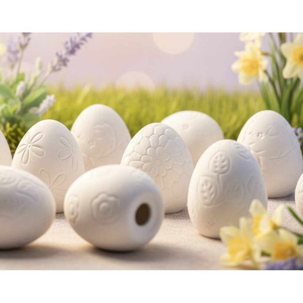 Ceramic Floral Easter Eggs – DIY Paint‎ Your Own Project